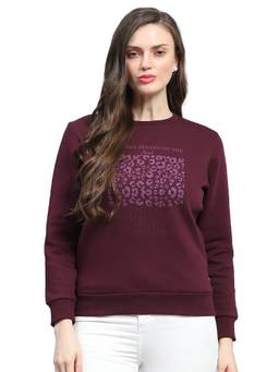 Monte Carlo - Burgundy Printed Regular Sweatshirt