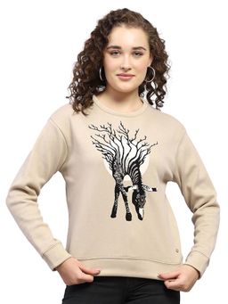Monte Carlo - Beige Printed Regular Sweatshirt