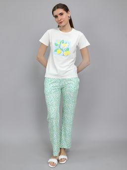 Monte Carlo - Off White Printed Regular T-Shirt and Pant