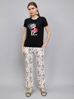 Monte Carlo - Black Printed Regular T-Shirt and Pant