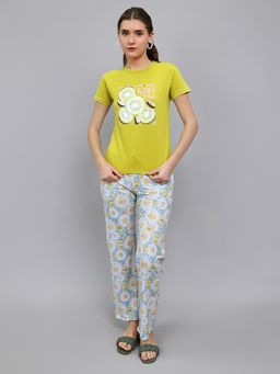 Monte Carlo - Green Printed Regular T-Shirt and Pant