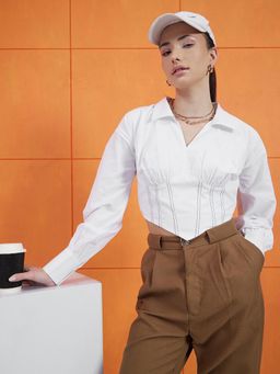 STREET 9 - White Solid Regular Top