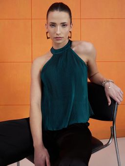STREET 9 - Green Solid Regular Top