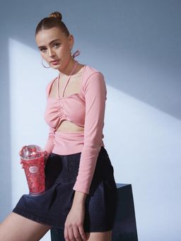 STREET 9 - Pink Solid Slim Top