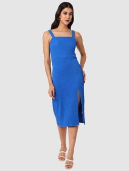 Freehand - Women Blue Elastane Shoulder Straps Dress