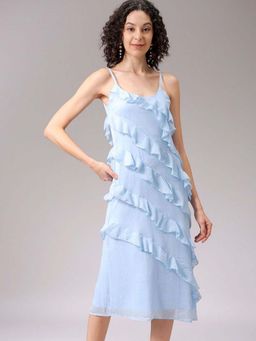 Freehand - Women Navy Blue Polycotton Shoulder Straps Dress