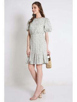 French Theory - Printed Dress with Balloon - Sage