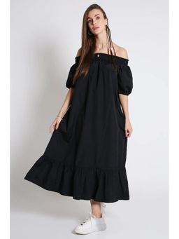 French Theory - Off-Shoulder Maxi Dress with - Black