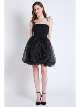 French Theory - Organza Balloon Tube Party Dress - Black