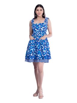 French Theory - Blue Floral Printed Strap Dress