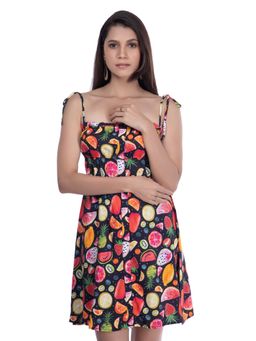 French Theory - Black Printed Short and Flowy Dress