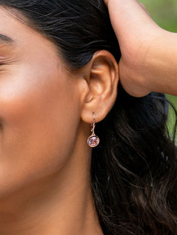 Shaya by CaratLane - 925 Silver Shaya by CaratLane Rainbow Mist Hoop Earrings in Rose Gold Plated