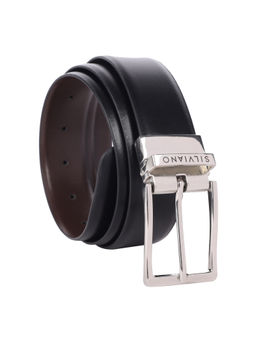SILVIANO - Black Churchill Leather Men's Reversible Belt