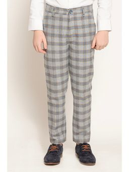 One Friday - Slate Houndstooth Boys Grey Trouser