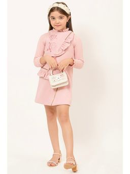 One Friday - Enchanting Rose Blush Pink Knee Length Dress