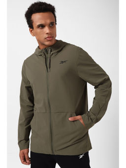 Reebok - Mens Woven Fz Jacket Olive