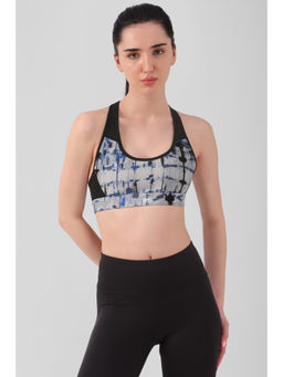 Reebok - Womens Lux Perform Racer Sports Bra AOP Grey