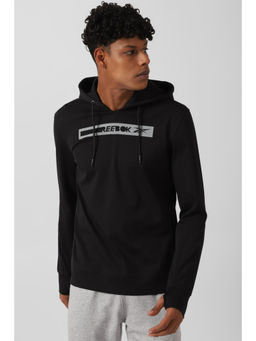 Reebok - Mens Aggressive Stretch Hooded Sweatshirt Black