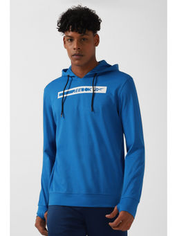 Reebok - Mens Aggressive Stretch Hooded Sweatshirt Blue