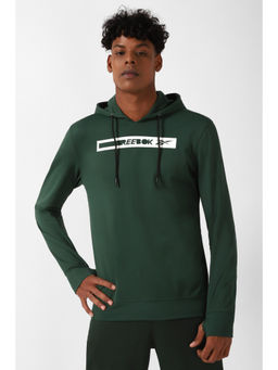 Reebok - Mens Aggressive Stretch Hooded Sweatshirt Green