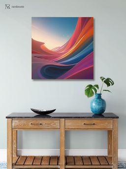 Nestroots - Black and White Brushstroke Canvas Printed Wall Painting Gold Floating Frame