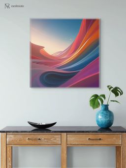 Nestroots - Black and White Brushstroke Canvas Printed Wall Painting Multi-Color Canvas Stretch