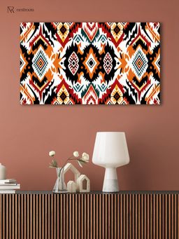 Nestroots - Classic Ikat Canvas Wall Art Painting Multi-Color Canvas Stretch
