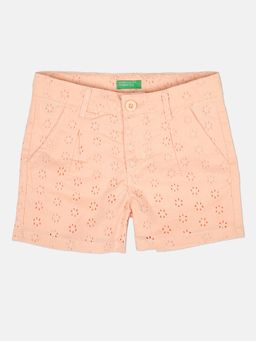 United Colors of Benetton - Girls Peach Detailing Shorts