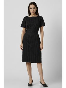 Van Heusen - Women Black Stripe Formal Dress