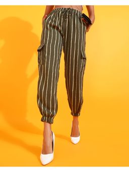 RARE - Women Green Stripes Joggers