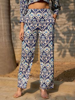 RARE - Women Multi-Color Abstract Printed Straight Trouser