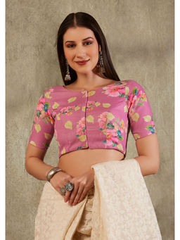 SALWAR STUDIO - Pink Floral Design Blouse