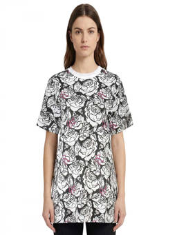 Cavalli Class - Blackwhite Crewneck Printed Dress
