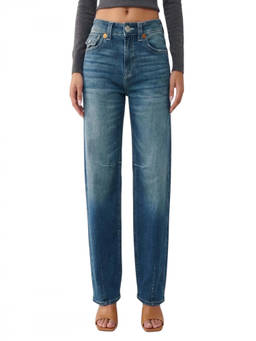 True Religion - Blue Mis Rise Straight Jeans (34)