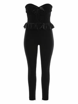 Alessandra Rich - Black Sweetheart Neck Jumpsuit (S)