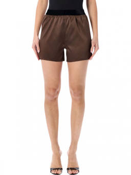Tom Ford - Light Brown Stretch Silk Satin Shorts