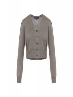 Ralph Lauren Collection - Grey Solid V Neck Cardigan
