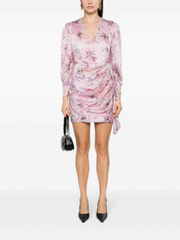 IRO - Pink Floral Print Silk Short Dress