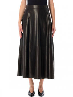 Ralph Lauren Collection - Dark Brown Solid Midi Skirt (26)