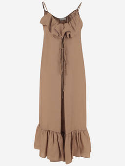 Dries Van Noten - Light Brown Petticoat Dress With Ruffle (M)