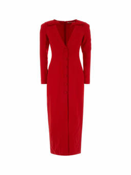 Alessandra Rich - Red V-Neck Long Dress