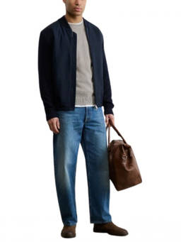 Boss - Blue Full-Zip Bomber Jacket