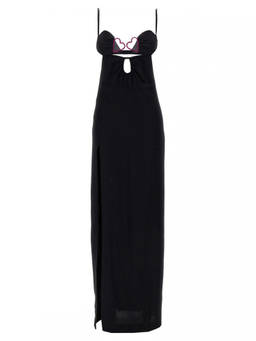 Nensi Dojaka - Black Heart Bra Long Dress