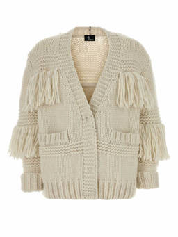 Moncler - Ivory V-Neck Cardigan (XS)
