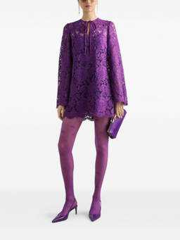 Dolce&Gabbana - Purple Cordonetto Lace Short Dress