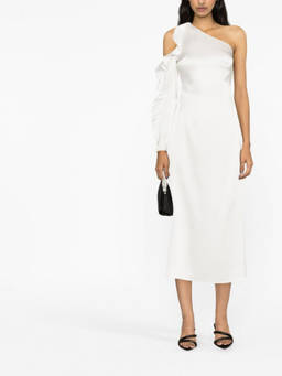 David Koma - Ivory White Ruffled Midi Dress (M)