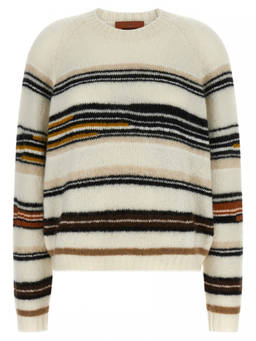 Missoni - White Stripes Intarsia Sweater (L)