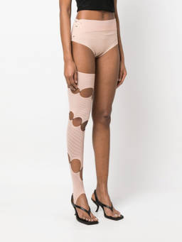 Rui - Peach Pink Cut Out Detail Single Leggings (M)
