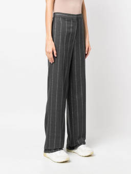 Stella McCartney - Grey Wide Leg Pinstripe Trouserss
