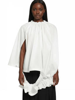 COMME des GARCONS - White Solid Ruffle Top